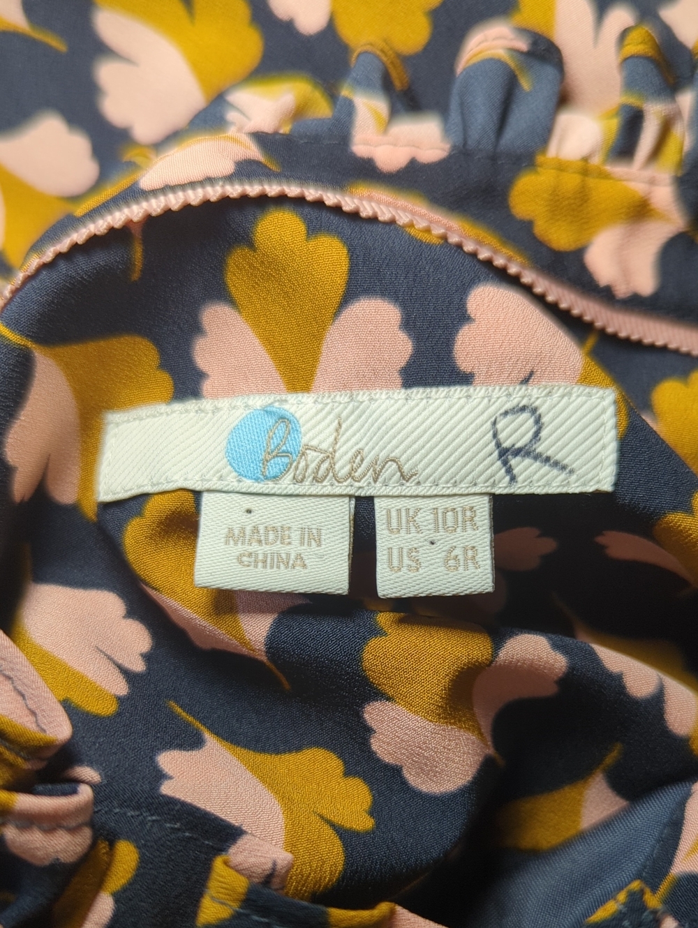 Boden Navy Oak Leaf Clover Long Sleeve Shirt Dress - Picture 10 of 12
